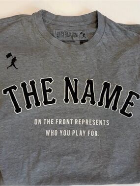 Baseballism 'The Name' Gray Long Sleeve Graphic Tee